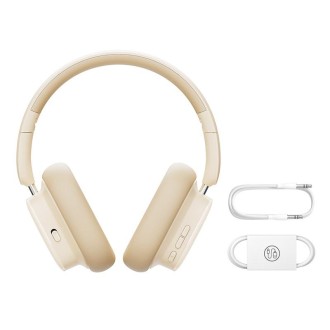 Baseus Bowie Series H1i Over-Ear Noise Reduction Bluetooth Headphone(Beige)