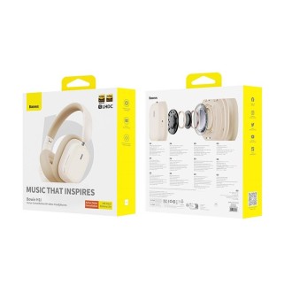 Baseus Bowie Series H1i Over-Ear Noise Reduction Bluetooth Headphone(Beige)