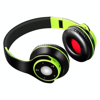 SG-8 Bluetooth 4.0 + EDR Headphones Wireless Over-ear TF Card FM Radio Stereo Music Headset with Mic (Green)