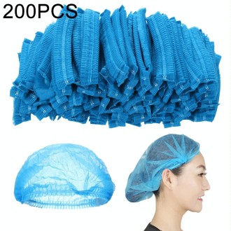 200 PCS Non-woven Disposable Pleated Anti Dust Hat Bath Caps For Spa Hair Salon Beauty(Blue)