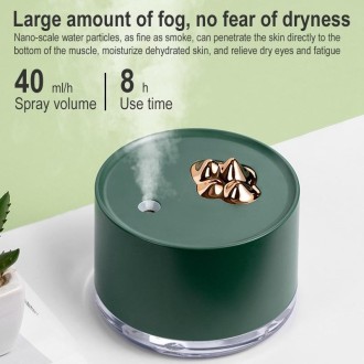 Desktop Mini Moisturizing Mountain Shaped Humidifier with Colorful Night Light, Plug-in Version(Green)