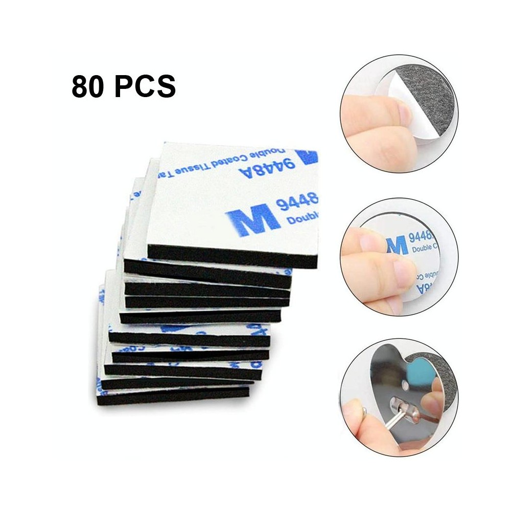 80 PCS 43x54x1.5mm Square EVA Foam Double-sided Adhesive High-viscosity Sponge Sticker(Black)