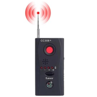 CC308+ Multi-Detector Full-Range All-Round Detector For Hidden Mini Camera / IP Lens/ GMS / RF Signal Detector Finder(Black)