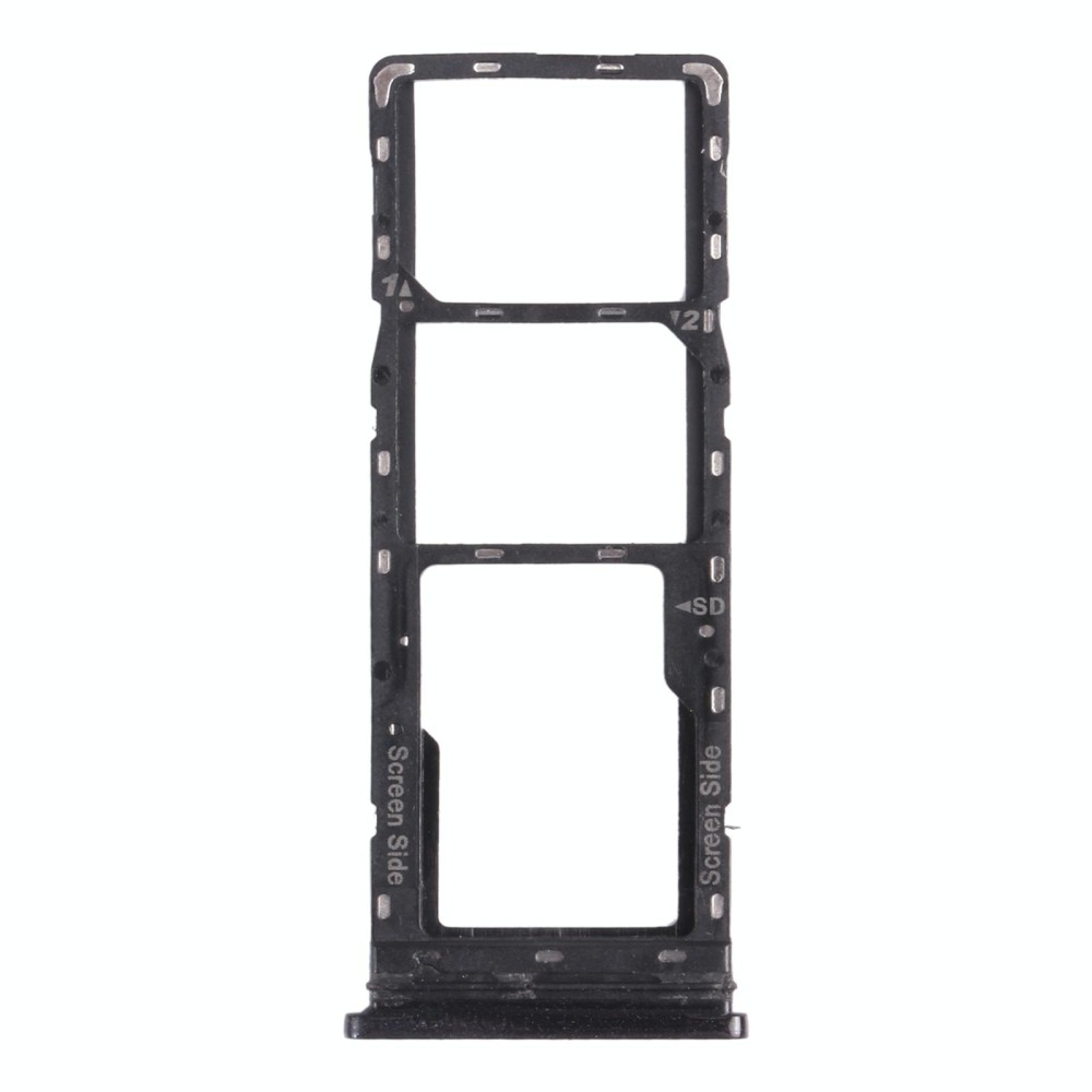 For Tecno Spark 6 Air KE6 KE6J KF6 SIM Card Tray + SIM Card Tray + Micro SD Card Tray (Black)