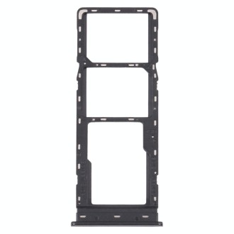 For Tecno Spark 7 KF6 SIM Card Tray + SIM Card Tray + Micro SD Card Tray (Black)