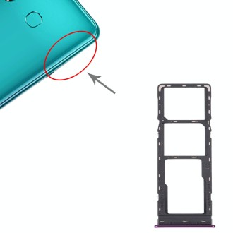 For Infinix S4 X626 SIM Card Tray + SIM Card Tray + Micro SD Card Tray (Purple)