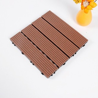 Outdoor Plastic Wood Waterproof Anti-corrosion Splicing Floor(Tea Color)