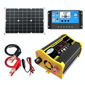 Saga Generation 2 Home Solar Generator Inverter+30A Controller+18W 12V Solar Panel, Specification: Black 12V To 220V