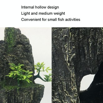 Stone Fish Tank Landscape Simulation Resin Aquarium Decorative Ornament, Style: Cave Mountain D