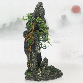 Stone Fish Tank Landscape Simulation Resin Aquarium Decorative Ornament, Style: Tianzhu Mountain