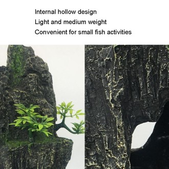 Stone Fish Tank Landscape Simulation Resin Aquarium Decorative Ornament, Style: Tianzhu Mountain