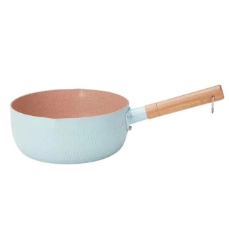 22cm Without Cover Boil Instant Noodles Non-Stick Pan Baby Food Supplement Pan Maifan Stone Small Milk Pot(Blue)