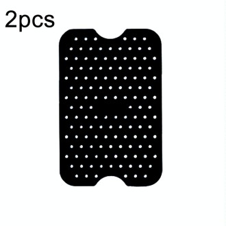 For NINJA DZ201 DZ401 Air Fryers 2pcs Silicone Pad Rectangular Liner(Black)