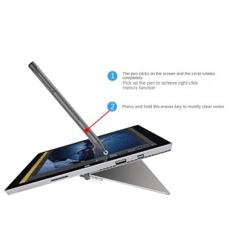 For Microsoft Surface 3 Pro 3/4/5/6/7/Book/Laptop/Go Pressure Touch Capacitance Pen(Silver)