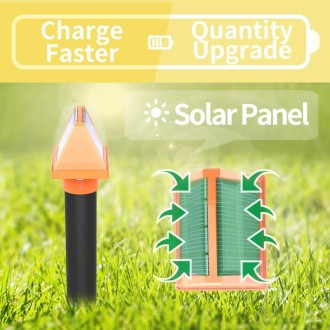 SJZ057 Outdoor IP66 Waterproof Solar Ultrasonic Rat Repeller Orchard Ultrasonic Animal Repeller(Orange)