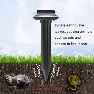 SJZ038 Outdoor Waterproof Solar Ultrasonic Rat Repeller Ultrasonic Animal Repeller, Color: Black