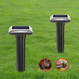 SJZ038 Outdoor Waterproof Solar Ultrasonic Rat Repeller Ultrasonic Animal Repeller, Color: Black