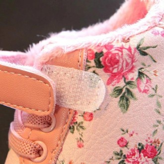 Winter Print Flower PU Leather Infant Warm Snow Boots, Size:22, Color:Pink