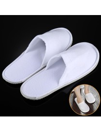 10 Pairs Hotel Supplies Portable Disposable Travel Slippers, Length: 26cm(White)