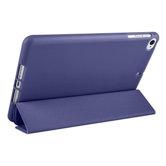 For iPad mini 5 / 4 / 3 / 2 / 1 3-folding TPU Horizontal Flip Leather Tablet Case with Holder(Dark Blue)