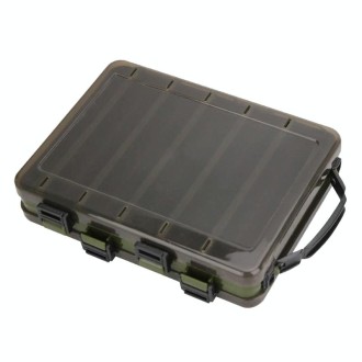 HB326 10 Grids Double Side Luya Tool Box Translucent Bait Organizer(Dark Green)