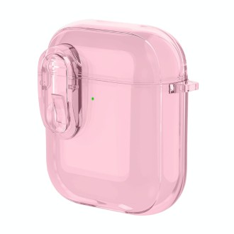 For AirPods 1 / 2 Ice Crystals Shockproof Earphone Protective Case(Pink)