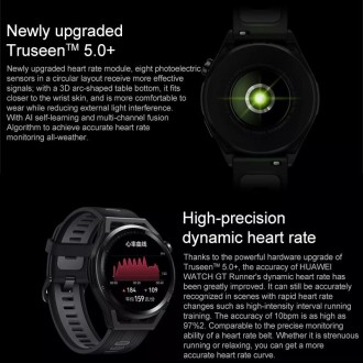 HUAWEI WATCH GT Runner Smart Watch 46mm Silicone Wristband, 1.43 inch AMOLED Screen, Support Suspended External Antenna / GPS / 