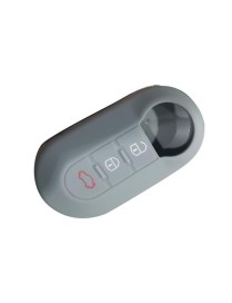 For Fiat 500 2pcs Folding 3 Button Remote Control Silicone Case(Gray)