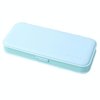 WJ-WJH-2 Plastic Compartment Large-capacity Shatter-resistant Flip-top Stationery Box(Blue)