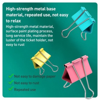 Deli 8556ES 40pcs / Box Colorful Binder Clip Bill Clip Dovetail Clip Metal Iron Bill Clip