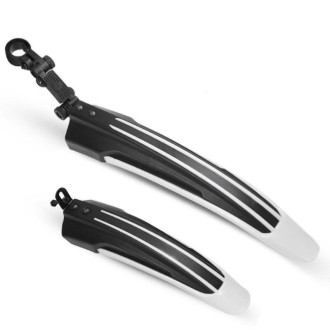 1 Set  Dual Color Bicycle Mudguard Mountain Bike Fenders Set(Black and White)