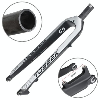 TOSEEK Ultra Light 27.5 Inch 405mm Mountain Bike Full Carbon Front Fork Straight Head Tube Disc Brake(White)