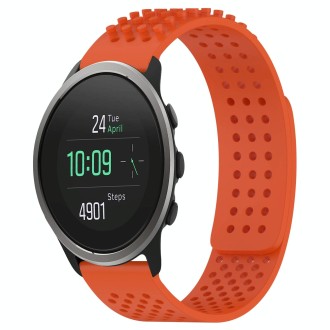 For SUUNTO 5 Peak 22mm Holes Breathable 3D Dots Silicone Watch Band(Orange)