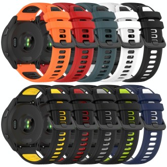 For SUUNTO 9 Peak Pro 22mm Sports Two-Color Silicone Watch Band(Black+Yellow)