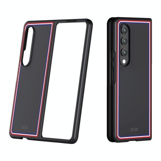 For Samsung Galaxy Z Fold4 Skin Feel Painted Frosted Phone Case(Checkered Black)