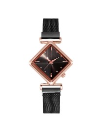 2 PCS Ladies Diamond Dial Quartz Watch, Colour: Black