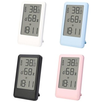 9032 LCD Large Screen Display Alarm Clock Temperature and Humidity Meter(Blue)