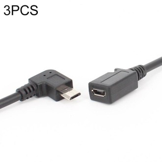 3 PCS LY-U3X097 Micro USB 5 Pin Right Elbow Male to USB-C / Type-C Female Charging Data Cable, Cable Length: 27cm