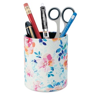 PU Leather Tool Storage Box Desktop Pen Holder(Blooming Rich)