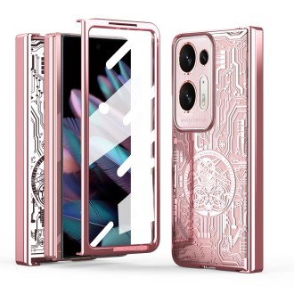 For OPPO Find N2 Mechanical Legend Integrated Electroplating All-inclusive Phone Case(Rose Gold)