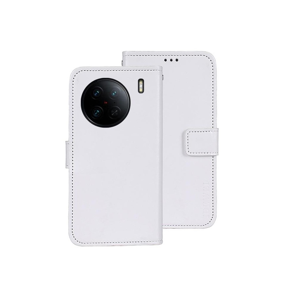 For vivo X90 Pro idewei Crazy Horse Texture Leather Phone Case(White)