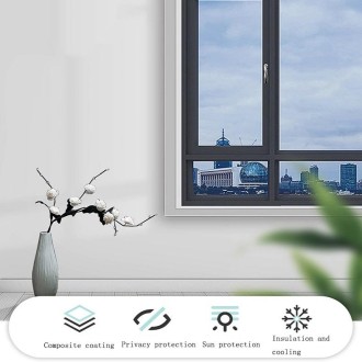 Sunscreen Shading Film One-way Perspective Anti-peeping Glass Sticker, Specification: 30x100cm(Light Blue Single Permeable)