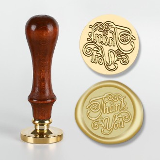 English Letters Series Fire Lacquer Seal Toxca Handle+Brass Seal Head(YW-08 Thank You)