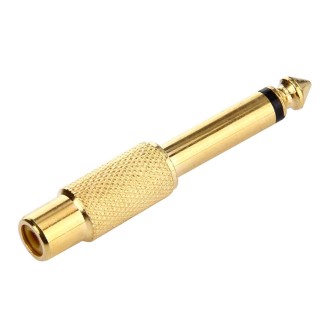 Gold Plated 6.35mm Memo Male to RCA Headphone Jack Adapter