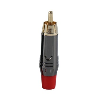 Pure Copper Soldered RCA Male Audio/Video Plug Assembled With AV Lotus Connector(Red)