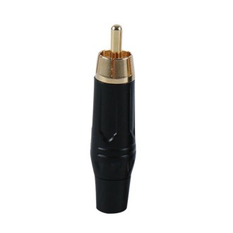 Pure Copper Soldered RCA Male Audio/Video Plug Assembled With AV Lotus Connector(Black)