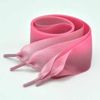 Gradient Color 4cm Width Satin Silk Ribbon Shoelaces Sneaker Sport Shoes White Shoes Laces, Length:110cm(Dark Pink)