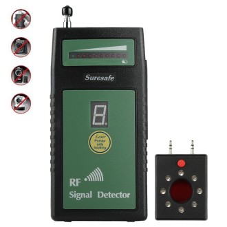 Suresafe SH-055U8LP Auto Threshold RF Signal Detector Camera Detector with 8 LEDs, Detection Frequency: 50 MHz-6.0 GHz, US/EU/UK