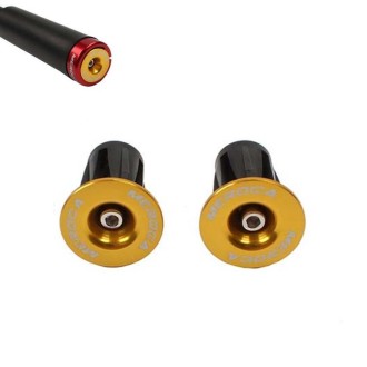 1pair MEROCA Mountain Bike Expansion Lock Bar Plug Road Bike Bicycle Bar Plug End Cover, Color: Gold