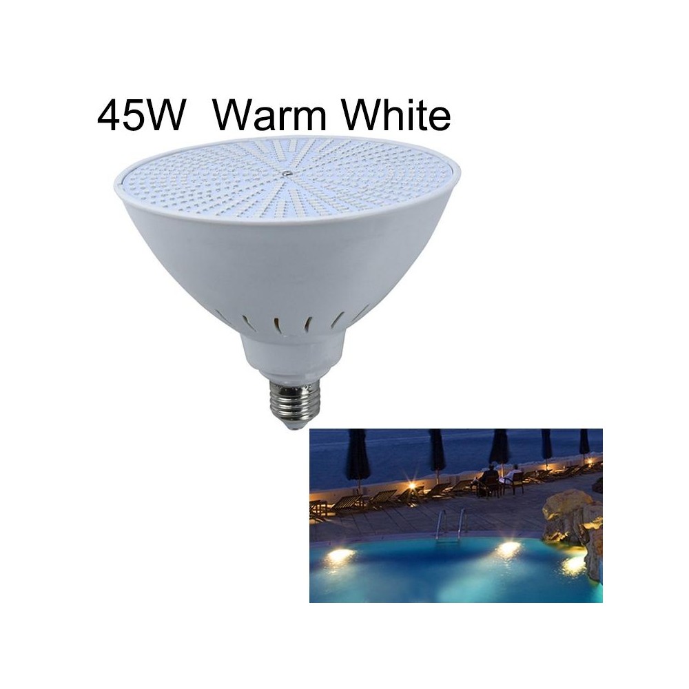 ABS Plastic LED Pool Bulb Underwater Light, Light Color:Warm White Light(45W)